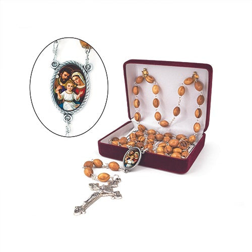 HOLY FAMILY, OLIVE WOOD ROSARY