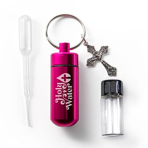 CATHOLIC HOLY WATER BOTTLE KEYCHAIN KIT