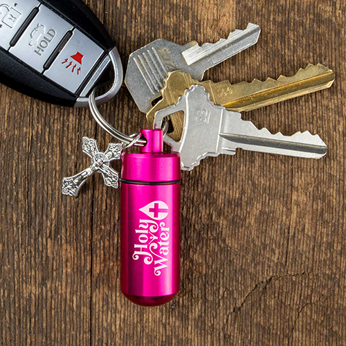 CATHOLIC HOLY WATER BOTTLE KEYCHAIN KIT